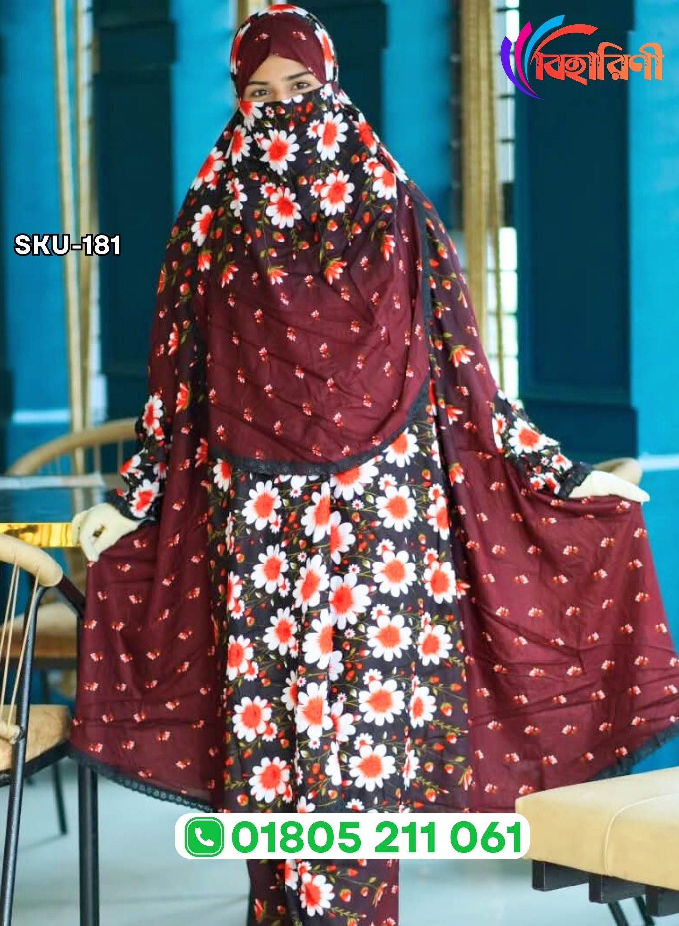 181-Soft China Linen Plazo Khimar Set