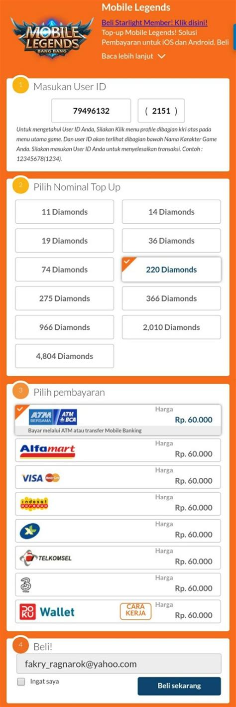 nickname ml Codashop setelah terima notif Isi Kredit HOK untuk pembeli tiket musiman Diamond legal diskon image 5