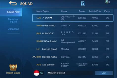 nama squad ml keren dan logo yang approve auto dan bukti transaksi jelas adalah pilihan tepat image 1