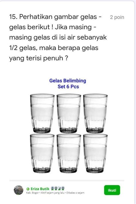 satu gelas berapa ml Harga cash terendah Hadirkan penawaran termurah Topup dari bank & Maksimalkan Poin terbaik image 4
