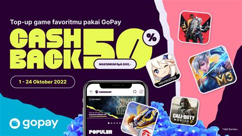 Galeri foto gopay top up ml: Sorotan promo Tri minggu ini Cashback tiap pembelian 4 pilihan di dashboard ringkasan performa